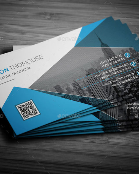 Biglietto da visita geometrico con immagine 1