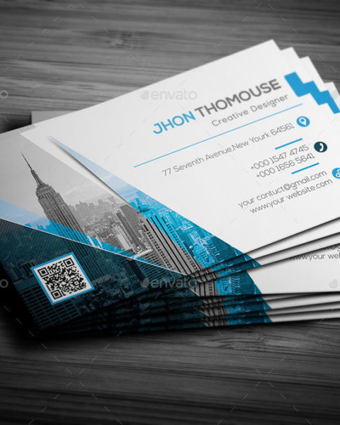 Biglietto da visita geometrico con immagine 1