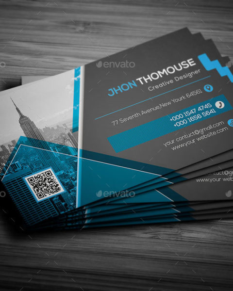 Biglietto da visita geometrico con immagine 1