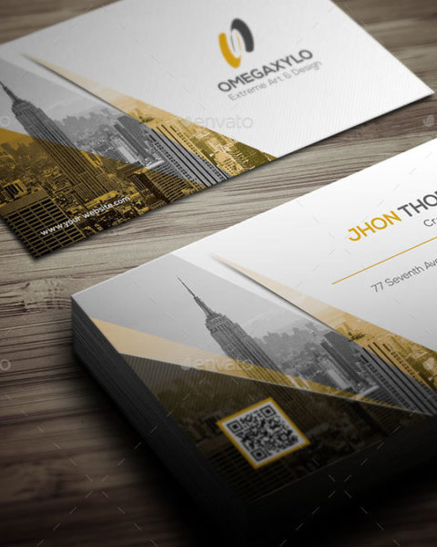 Biglietto da visita geometrico con immagine 4