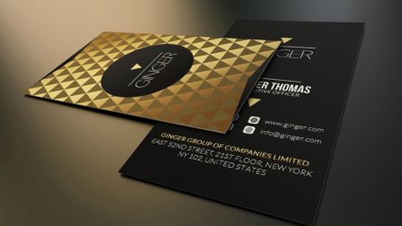 Biglietto da visita raffianto nero e oro 3