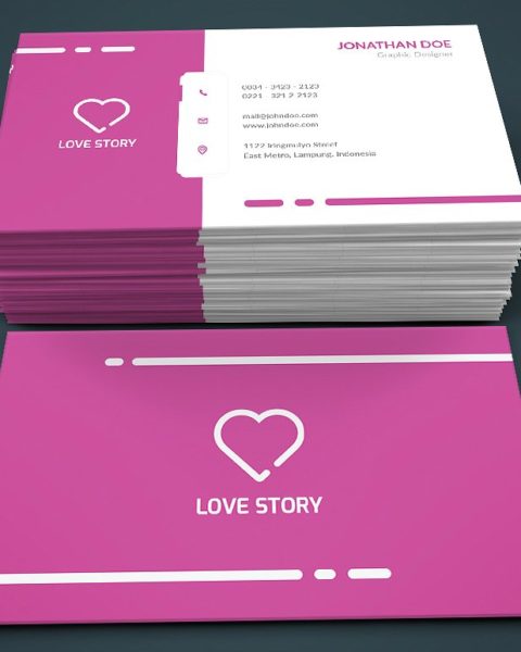 Biglietto da visita semplice con colori flat 5