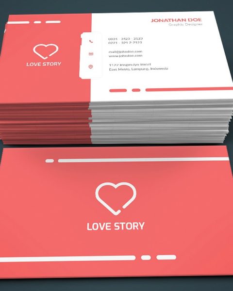 Biglietto da visita semplice con colori flat4