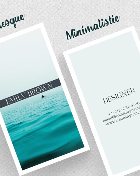 Biglietto da visita verticale minimale con immagine 4