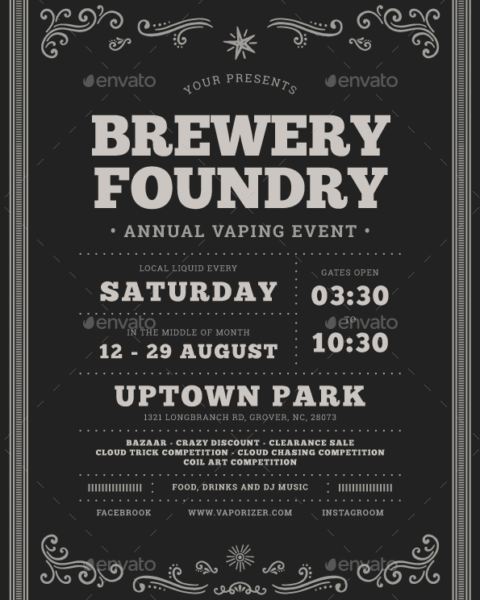 Flyer volantino eventi stile retrò vintage