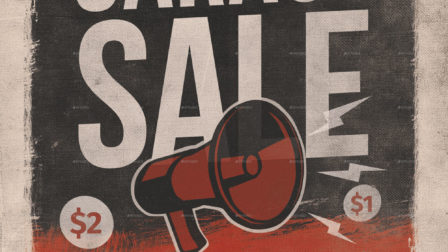 Volantino retrò vintage per saldi 2