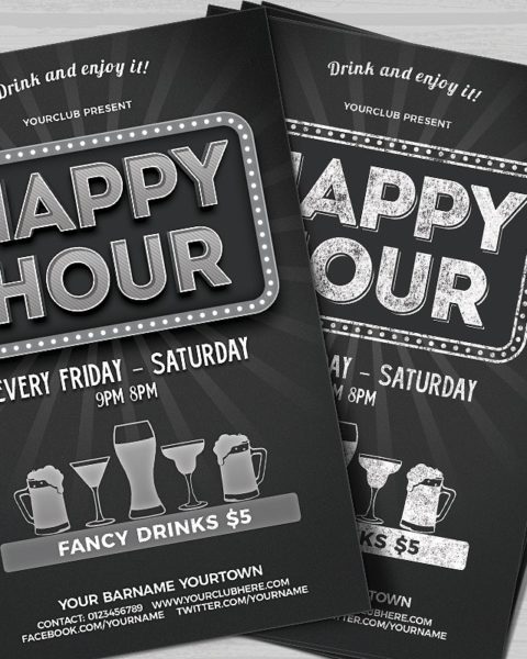 Volantino promozionale happy hour 2