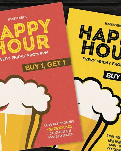 Volantino promozionale happy hour stile fumetto 2