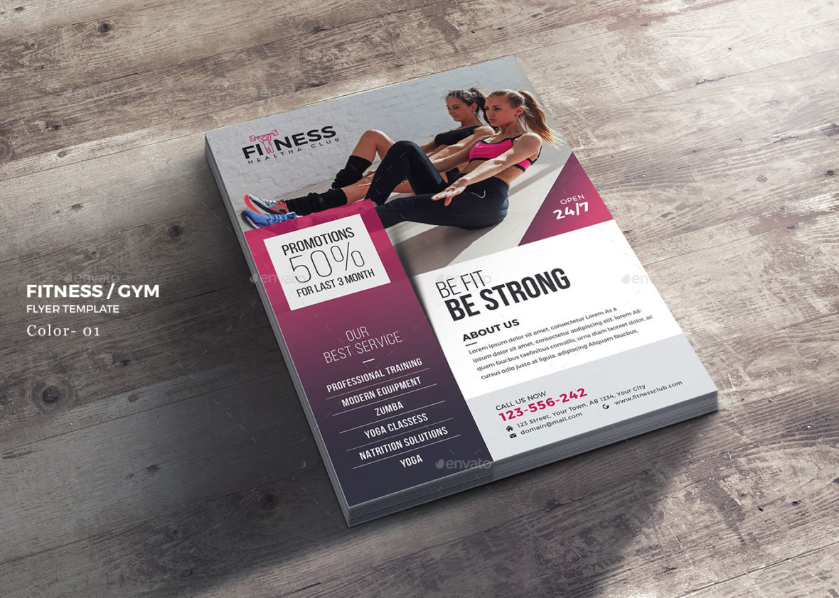 flyer elegante per attività fitness