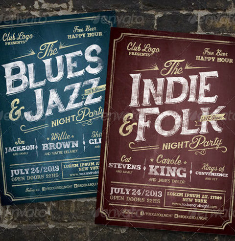 Volantino-vintage-per-serata-musicale-rock-jazz-indie-folk2