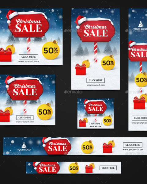 16 banner promozionali tema natalizio per ecommerce