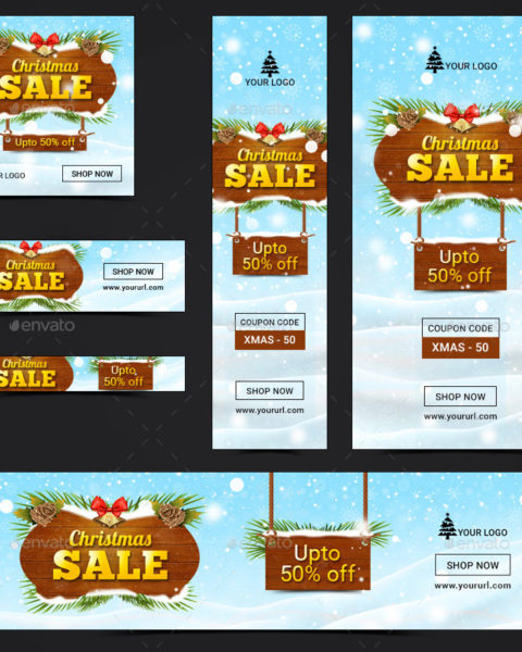 banner promozionali tema natalizio per ecommerce