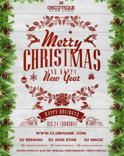 Volantino poster festa natale capodanno