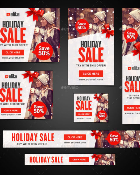 Banner promozionali tema natalizio per ecommerce