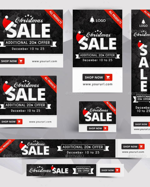 banner promozionali tema natalizio per ecommerce