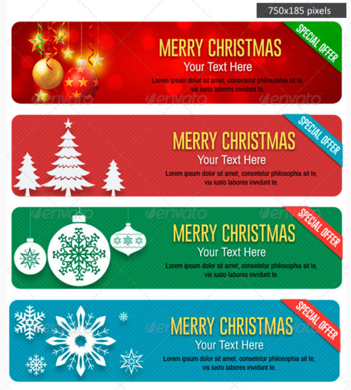 banner promozionali tema natalizio per ecommerce