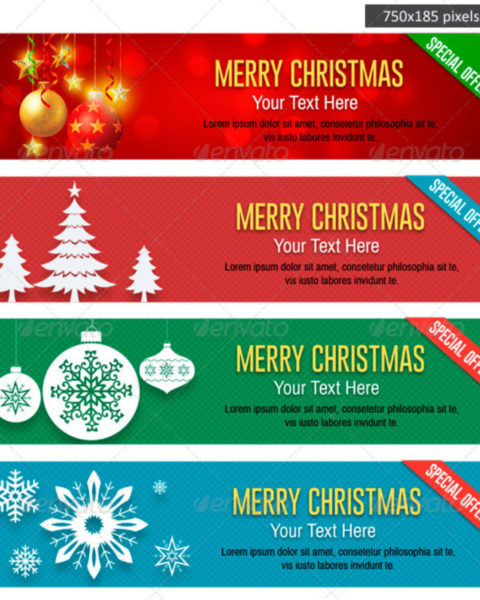 banner promozionali tema natalizio per ecommerce