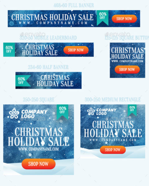 banner promozionali tema natalizio per ecommerce