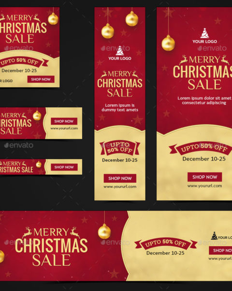 18 banner promozionali tema natalizio per ecommerce