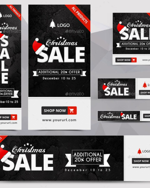 banner promozionali tema natalizio per ecommerce