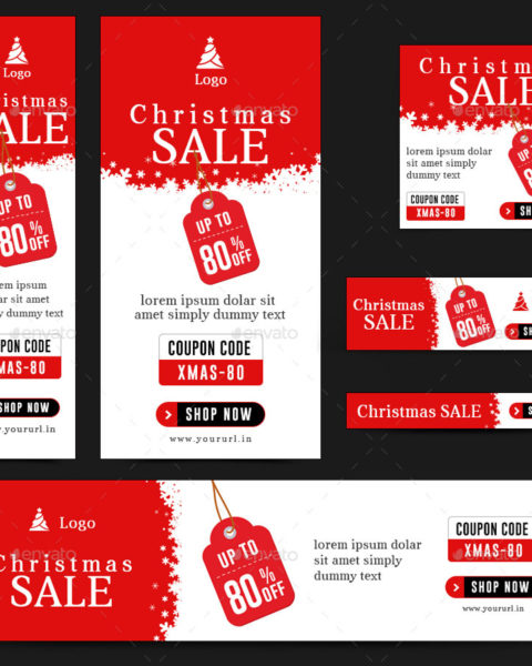 16 banner promozionali tema natalizio per ecommerce