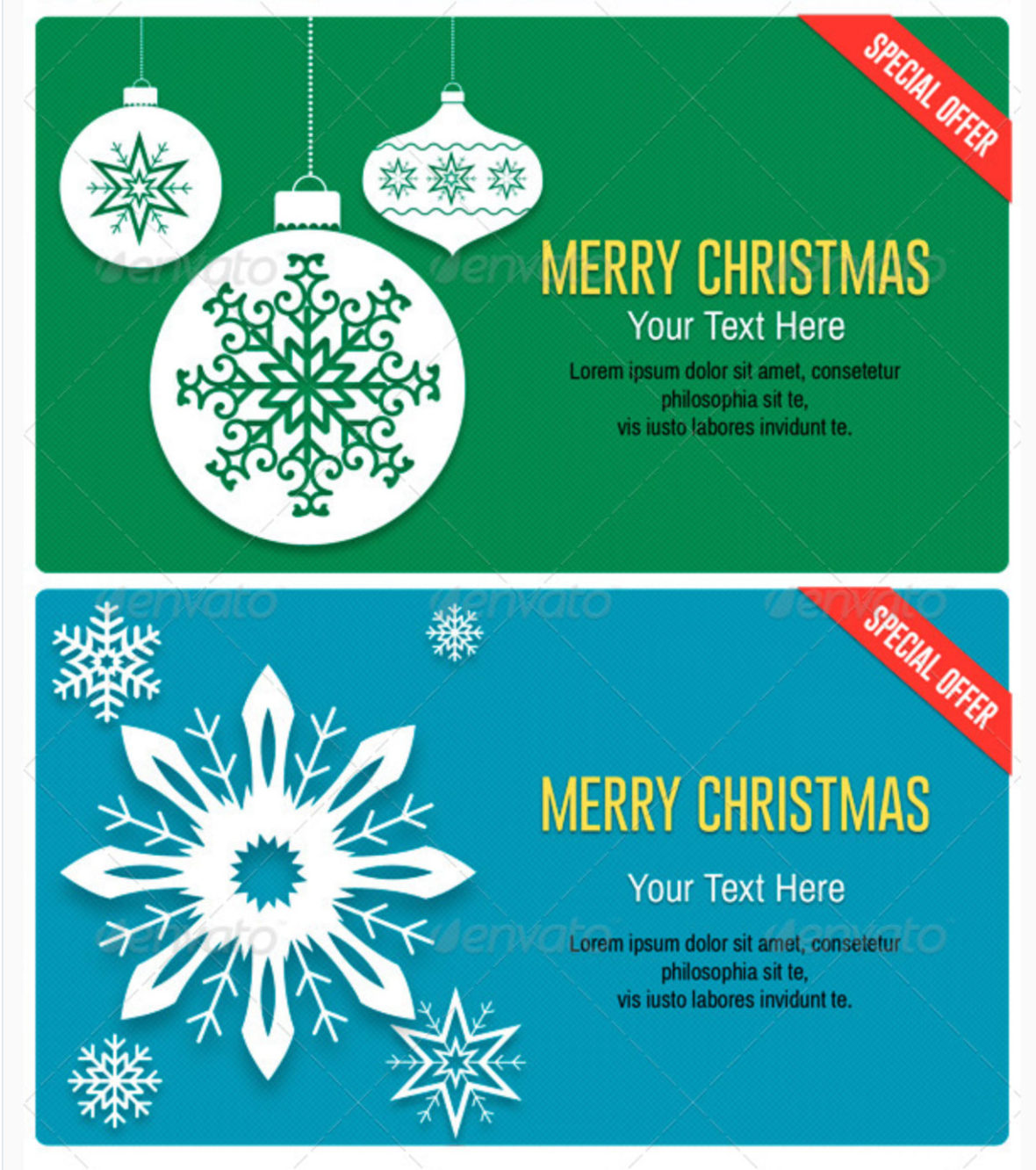 banner promozionali tema natalizio per ecommerce