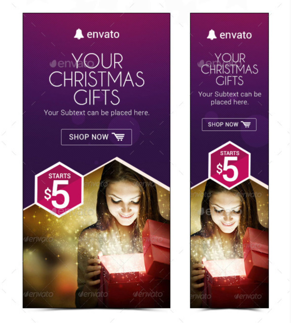 banner promozionali tema natalizio per ecommerce