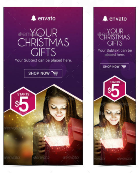 banner promozionali tema natalizio per ecommerce