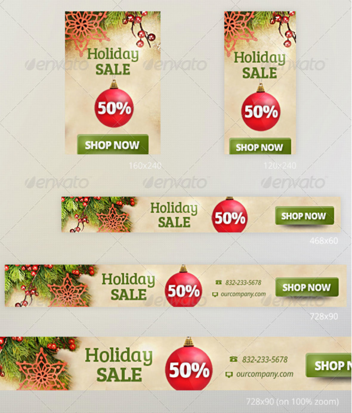 banner promozionali tema natalizio per ecommerce