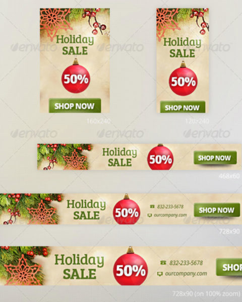 banner promozionali tema natalizio per ecommerce