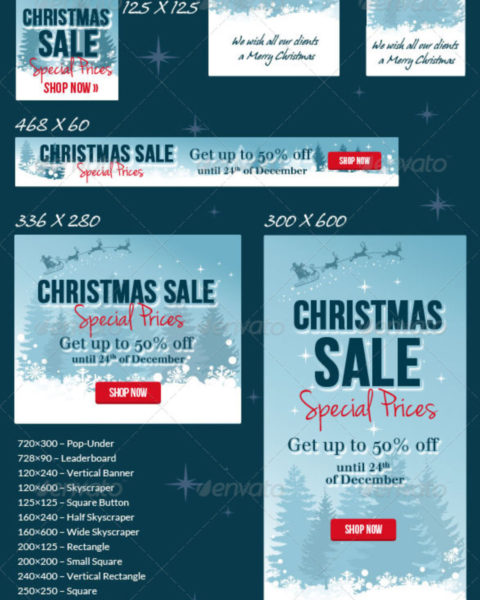 banner promozionali tema natalizio per ecommerce