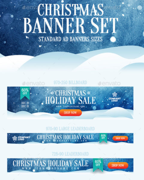 banner promozionali tema natalizio per ecommerce
