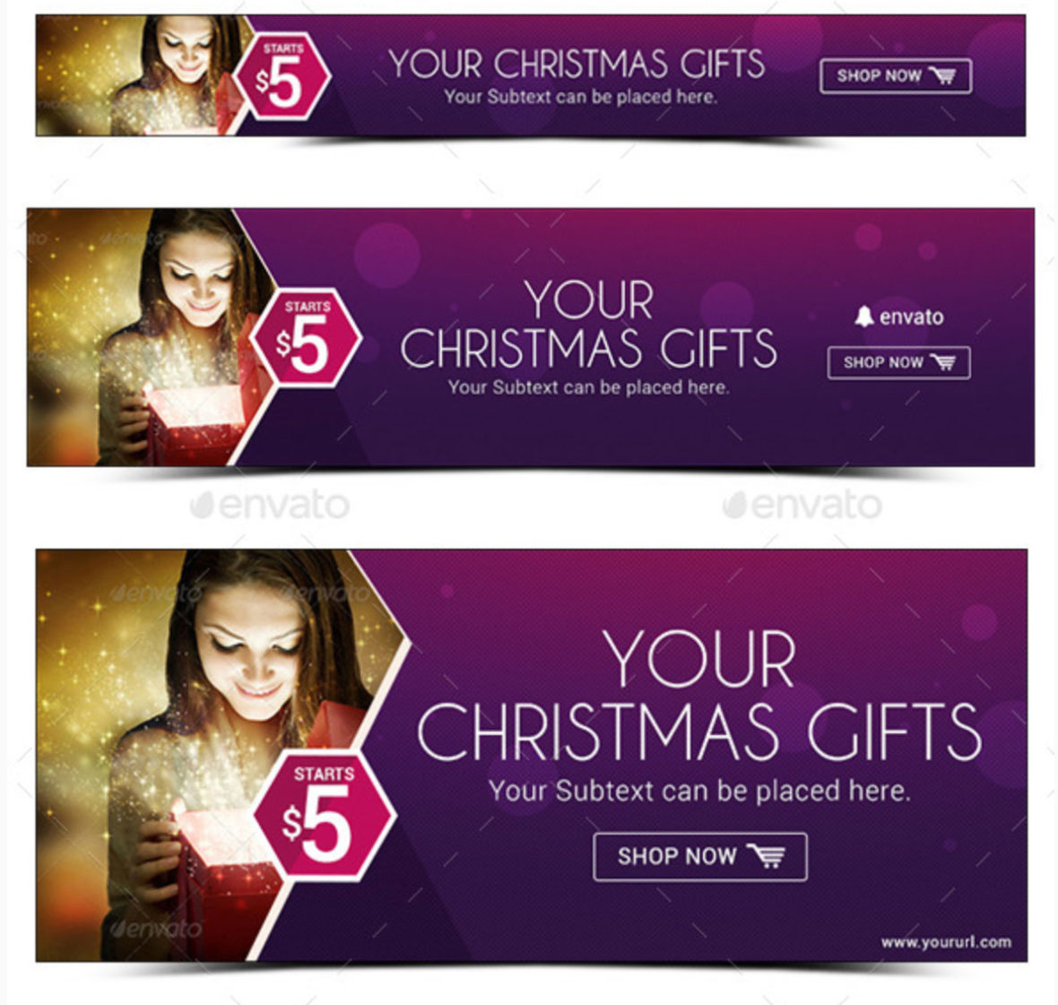 banner promozionali tema natalizio per ecommerce