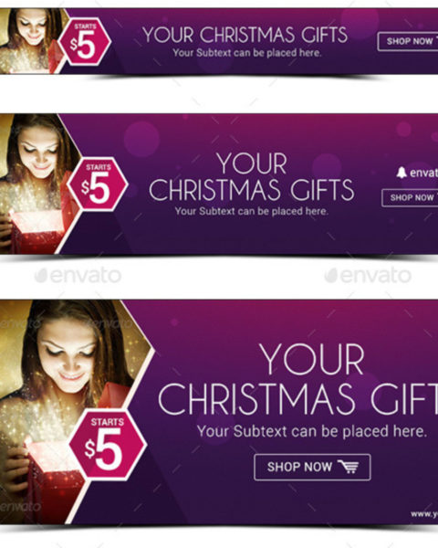 banner promozionali tema natalizio per ecommerce