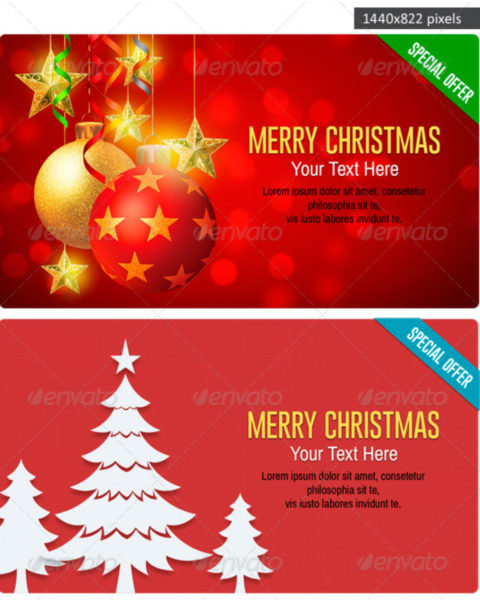 banner promozionali tema natalizio per ecommerce