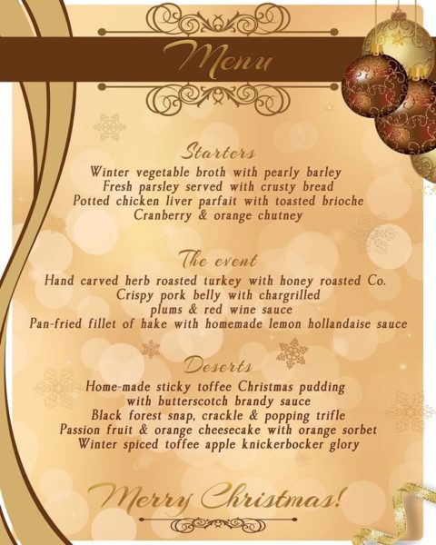 Menù per cena pranzo natale capodanno festività 2