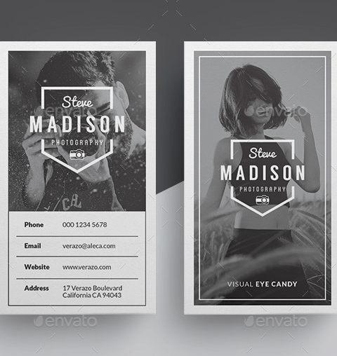 Biglietto da visita minimale con immagine bianco e nero