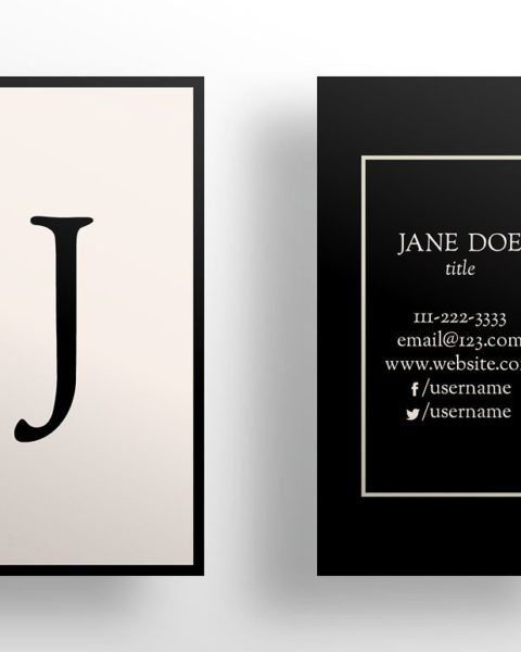 Biglietto da visita minimale con iniziale