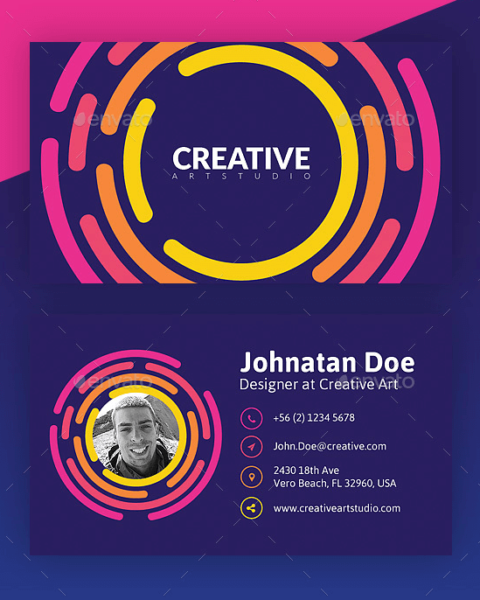 Biglietto da visita moderno con cerchi-1
