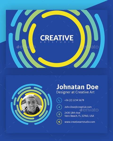 Biglietto da visita moderno con cerchi-2