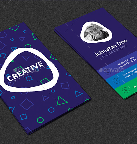 Biglietto da visita moderno con forme geometriche