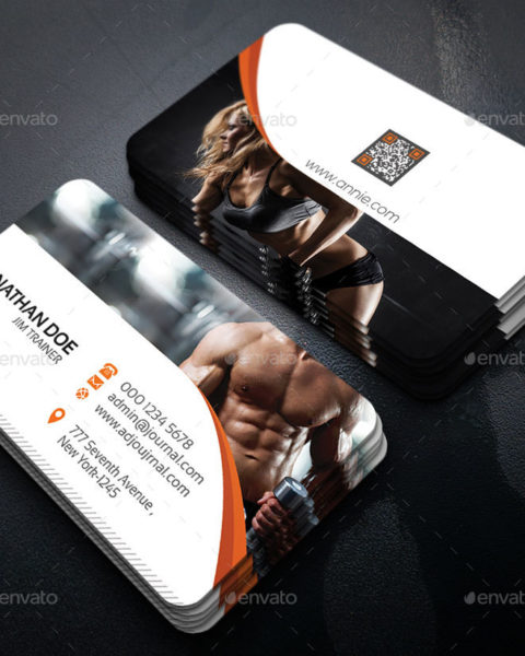 Biglietto da visita per personal trainer e fitness-1