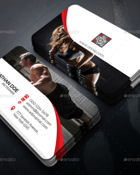 Biglietto da visita per personal trainer e fitness-2
