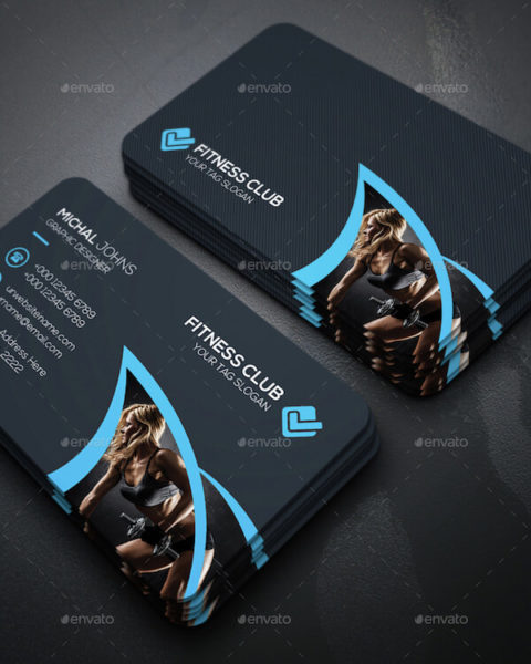 Biglietto da visita scuro ed elegante fitness