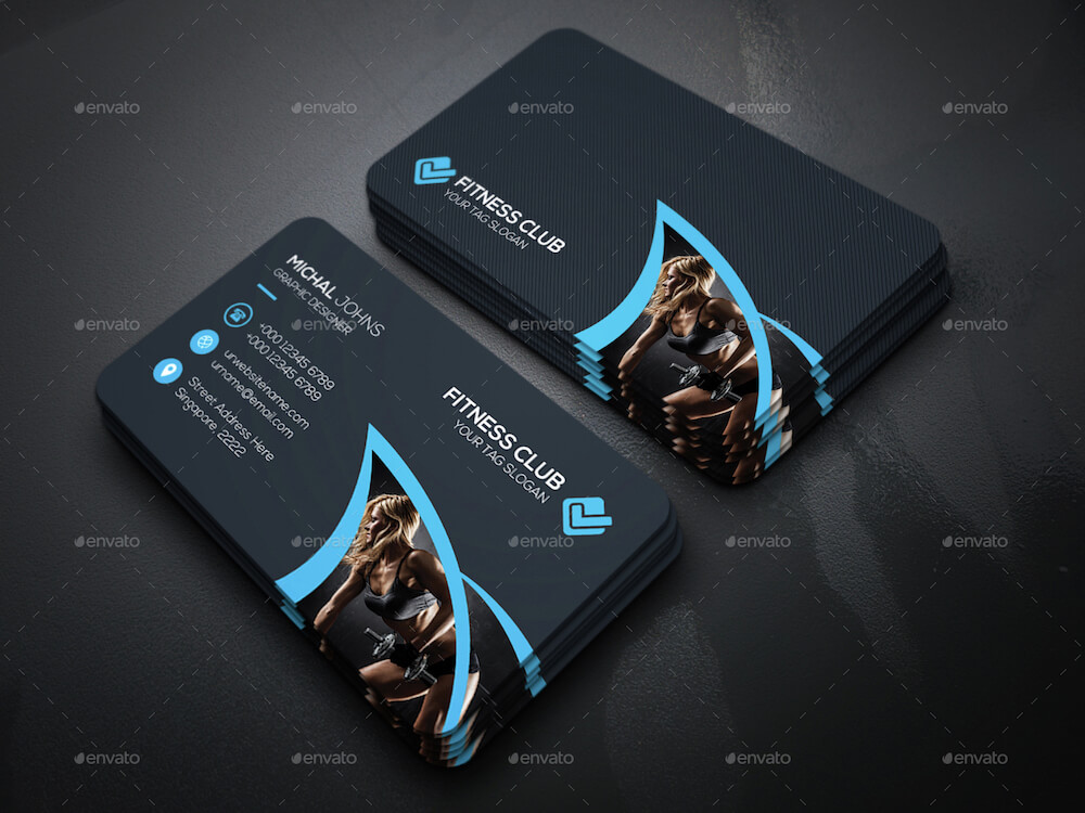 Biglietto da visita scuro ed elegante fitness