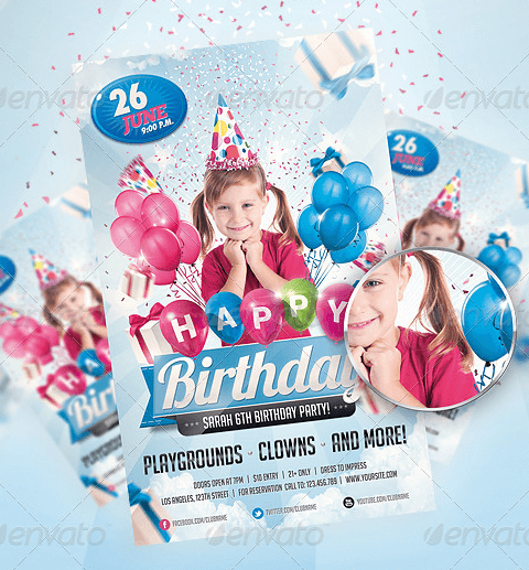 Volantino festa di compleanno con la tua foto-2