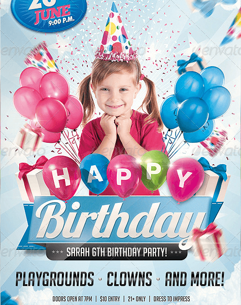 Volantino festa di compleanno con la tua foto