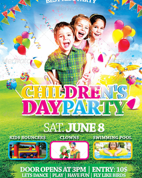 volantino buon compleanno bimbi