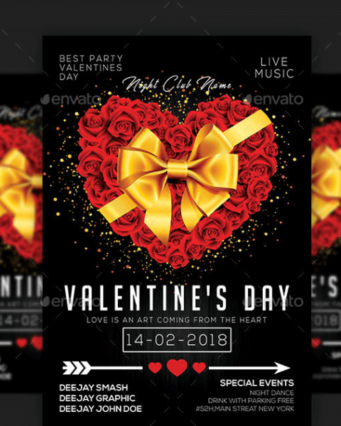 Flyer per promozione evento San Valentino