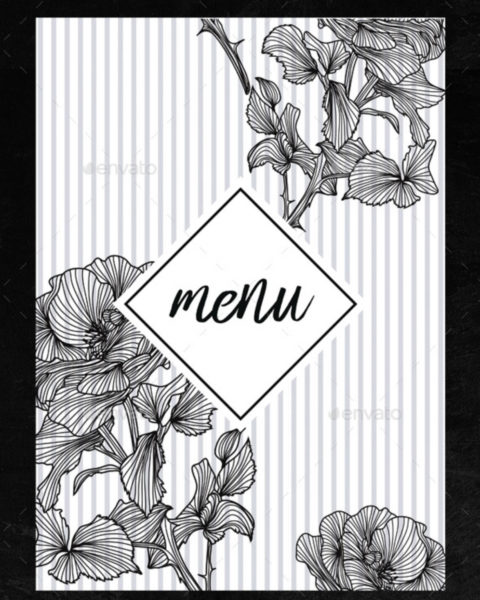 Menù floreale per ristorante pub-2